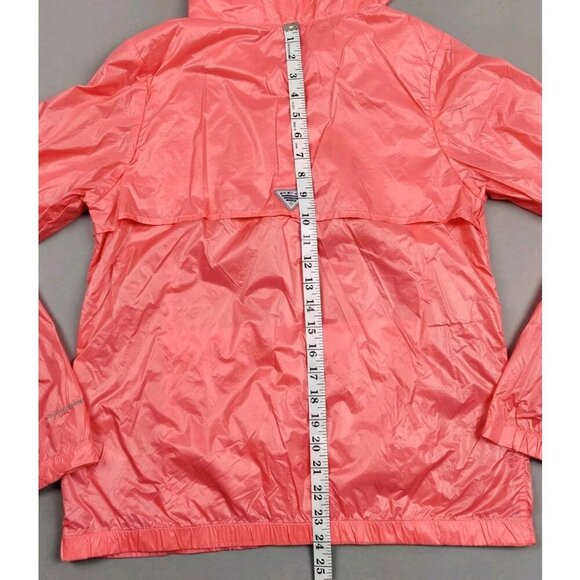 Columbia Womens Full Zip PFG Windbreaker Omni-Shield Jacket Cowl Neck Sz M Pink - Picture 7 of 16